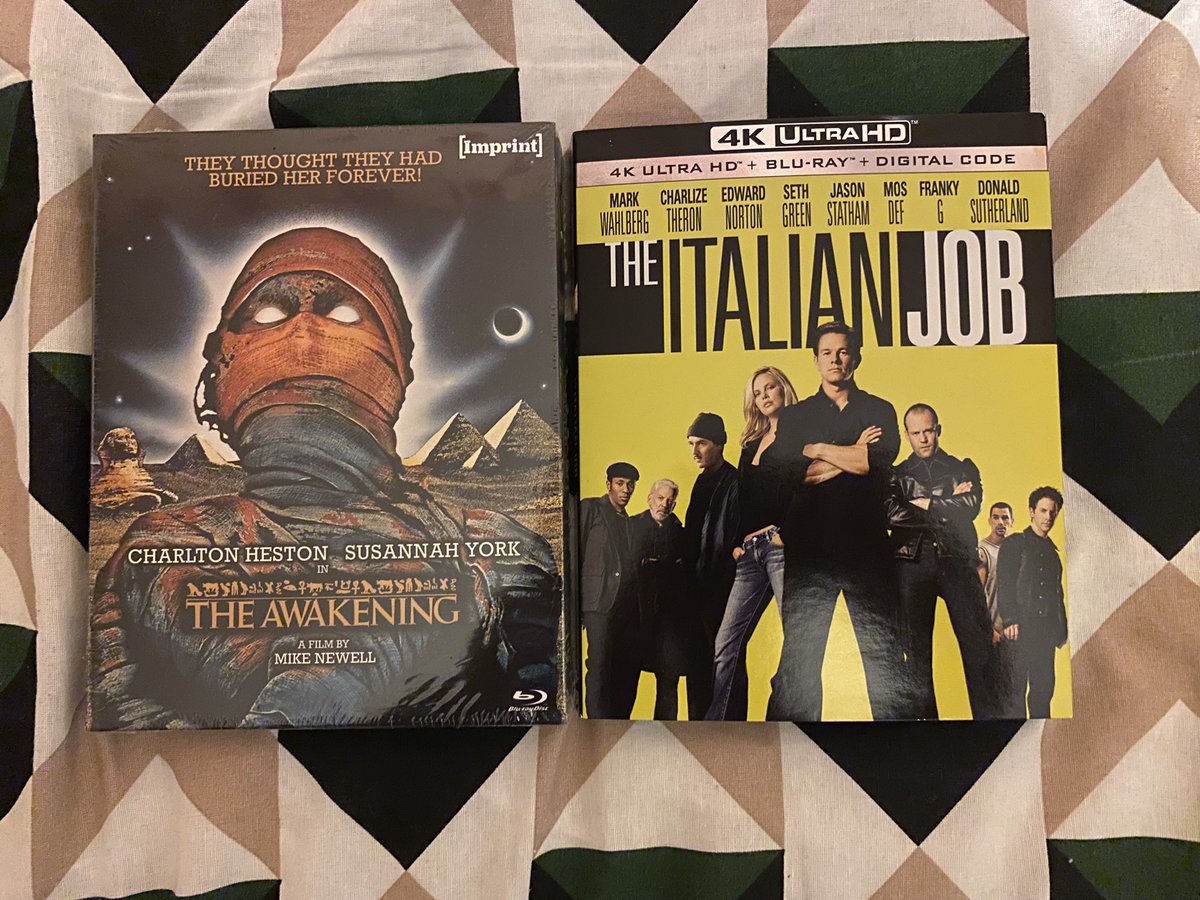 #MondayBlus with these new arrivals for my collection on blu ray #TheAwakening from @imprint_films and on 4K UHD #TheItalianJob.