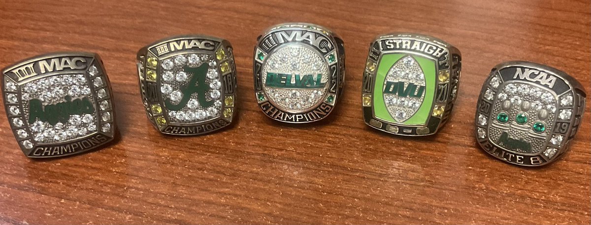 Division 1 Rejects (@d1_rejects) on Twitter photo One look at this hardware and you know <a href="/DVUfootball/">Delaware Valley University Football</a> has been the top dog in the MAC 💍
What team could give them a run for the conference title this year? ⤵️ One look at this hardware and you know <a href="/DVUfootball/">Delaware Valley University Football</a> has been the top dog in the MAC 💍
What team could give them a run for the conference title this year? ⤵️