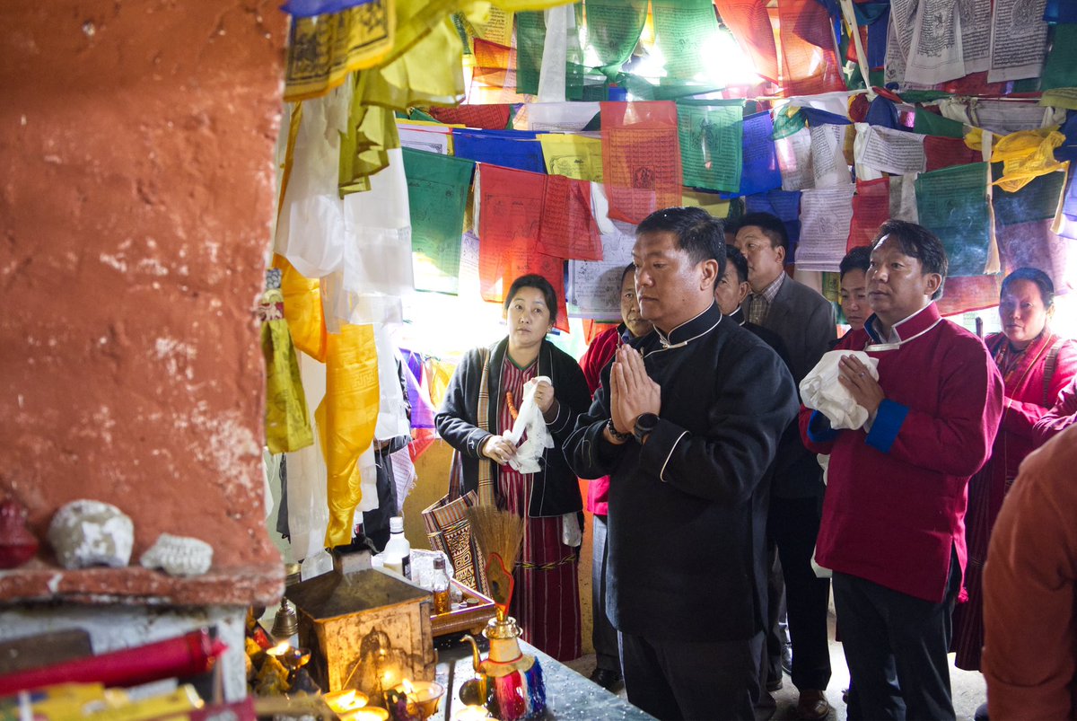 PemaKhanduBJP's tweet photo. Hon'ble MLA Shri Tsering Tashi ji was also present on the pious occasion. Offered prayers to Nyingma Tsan, the protector deity and giver, for peace, prosperity and good health to all. 🙏

n/n

#ArunachalPradesh https://t.co/vEpgWm9tSP
