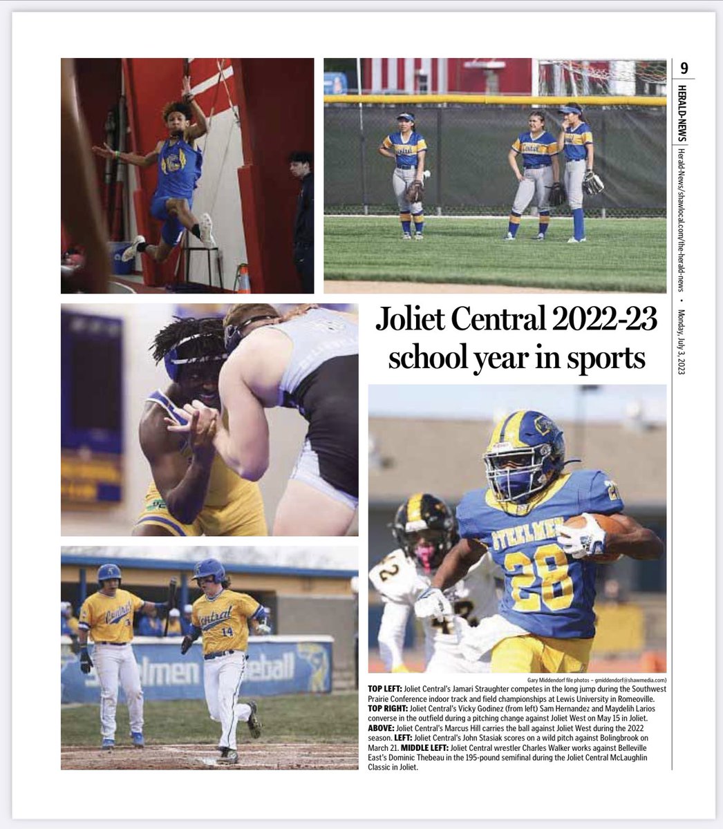 Today’s eNews photo page. All summer I will be highlighting the 22-23 season of the schools in our coverage area. Joliet Central is highlighted this week. Last week was Joliet West and next week will be Lockport. <a href="/JolietCentralAD/">Joliet Central Athletics</a> <a href="/HeraldNewsSport/">JHN Sports - Shaw Local</a>