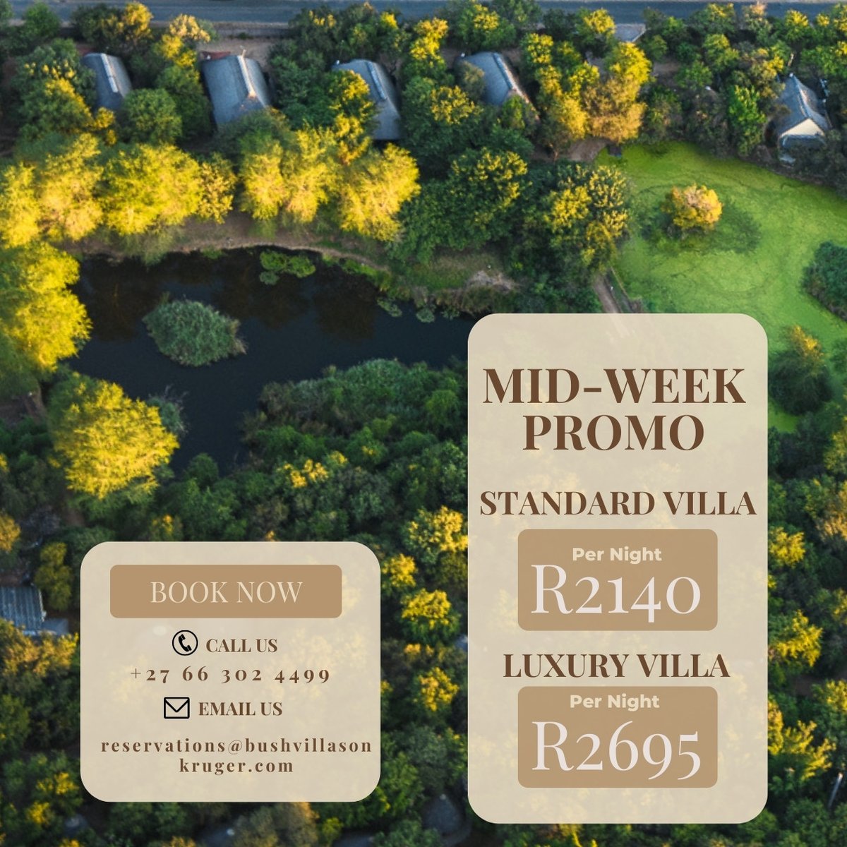 SAVE on midweek stays with us! Your most memorable vacation just got even more affordable! Contact us on reservations@bushvillasonkruger.com to take advantage. 

#bushvillasonkruger #krugerpark #luxurytravel #travelpromotion #travel #travellers #hotel  #vacation #vacationtime
