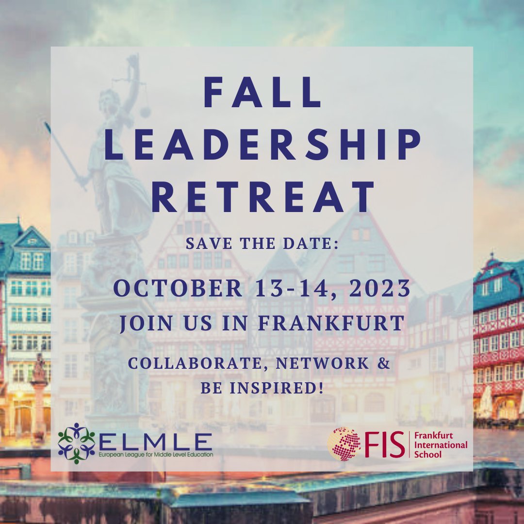 ELMLEnews's tweet image. Our Fall Leadership Retreat is back!  @fis_school will host this great opportunity for leading and networking. Go to: sites.google.com/elmle.org/home… for more details. #leadership #middleschool #schooladministrators #teacherleader