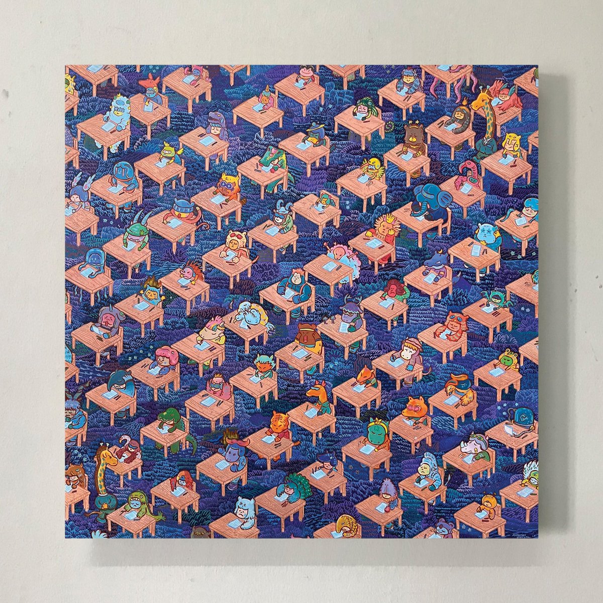 aimmanhafizal's tweet photo. Tolong Senyap! Peperiksaan Sedang Berjalan🚶🏻‍♂️

Acrylic on canvas, 91 cm x 91 cm, 2023 https://t.co/UG6sfE2bLm