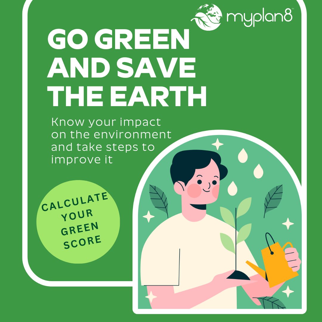 myplan8_earth's tweet image. Ready to positively impact our planet? 🌱✨ 
Let&apos;s go green and score it with Green Score! 🌿📈

#GoingGreen #GreenScore #EcoConsciousLiving #Sustainability #MakeADifference #GreenGame #ScoreItGreen #SustainableFuture #CarbonFootprint #ClimateChange #ClimateActionNow