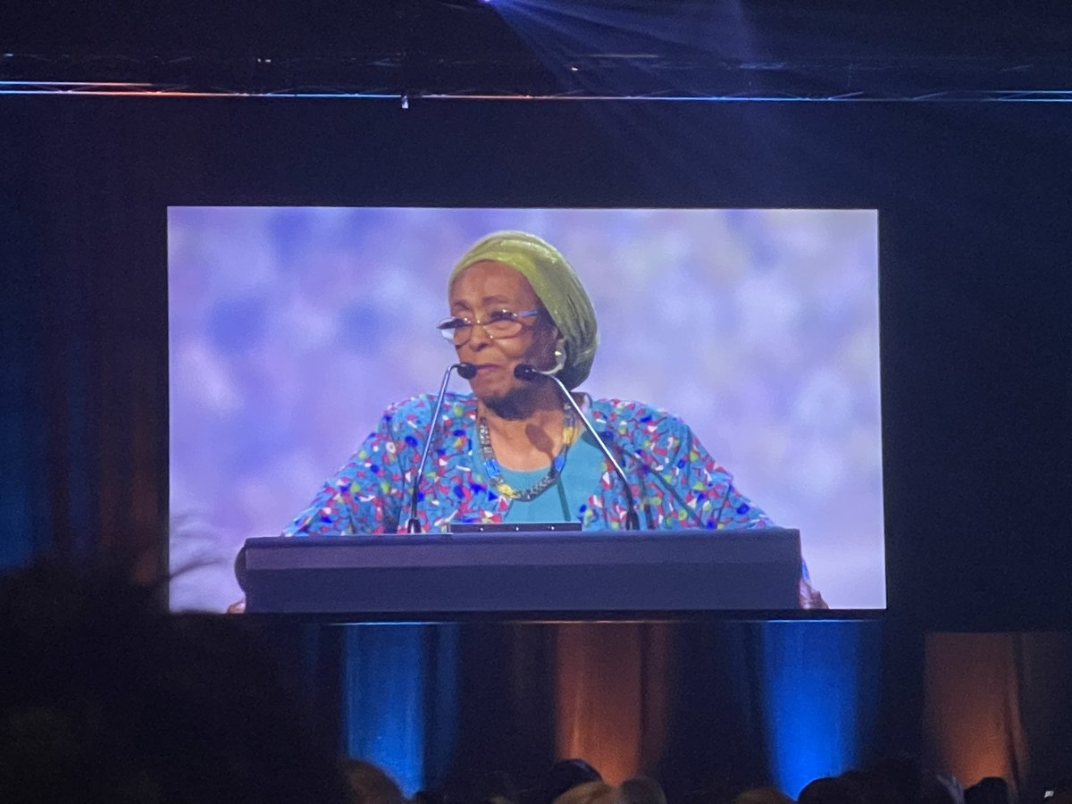 What an inspirational speaker to start the day.  #ICN2023 #ICNCongress.  Dr Edna Adan Ismail from Somaliland. Her story was amazing. #proudnurse #nurse #nurseeducation.  #midwifery