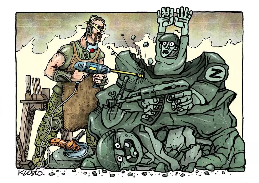 Скульптор 
#standwithukraine #stopwarinukraine #saveukraine #зсу #russianisaterroriststate #editorialcartoons #politicalcartoons #art #illustration #drawing 
(c)KUSTO.