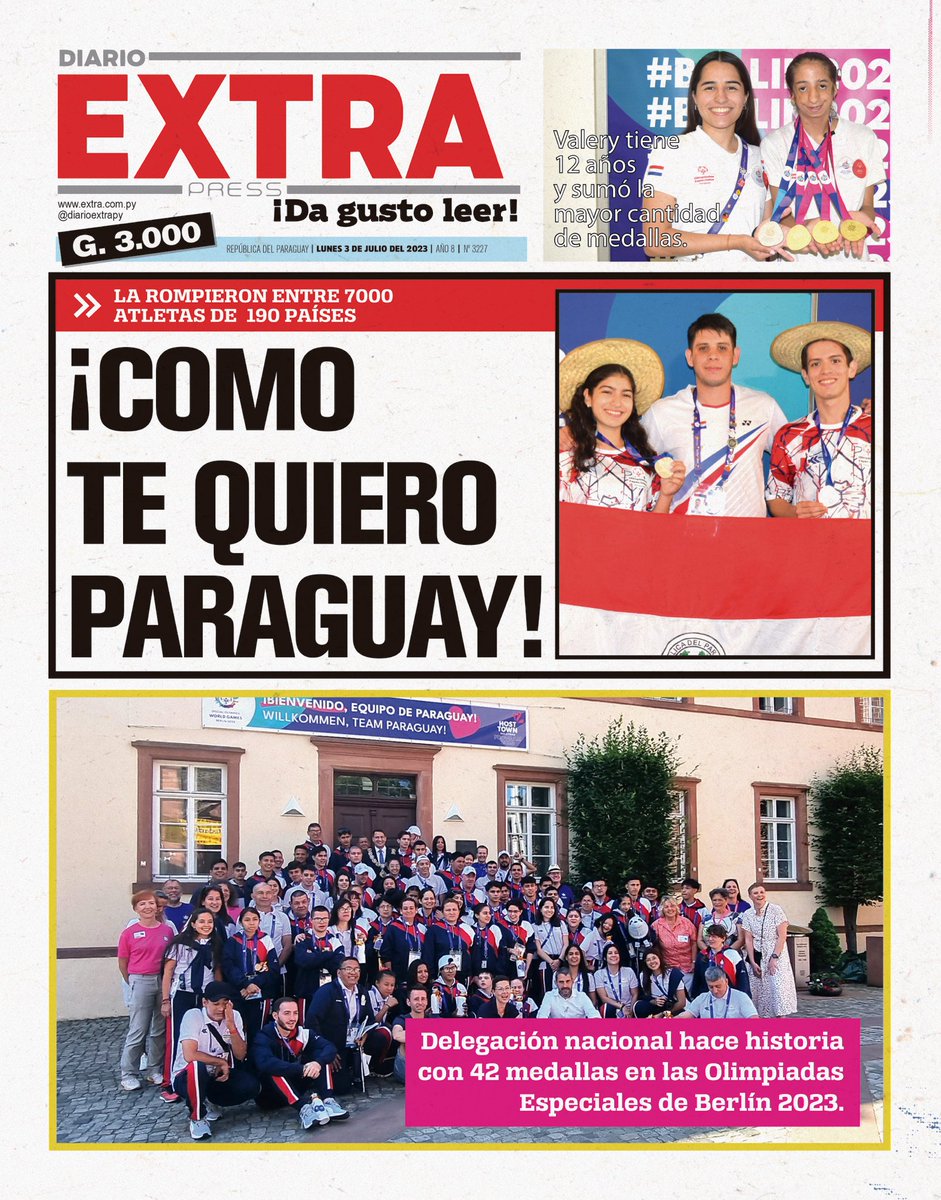 Paoferrari57's tweet photo. Hay noticias que merecen ser tapa de todos los diarios hoy, mañana y siempre. Felicidades a la @oep_paraguay por dejar nuestra bandera en lo más alto del mundo 🇵🇾🙌🏼

Visibilizar lo que nos hace grandes es una victoria de todos. https://t.co/Foilf9mF3q