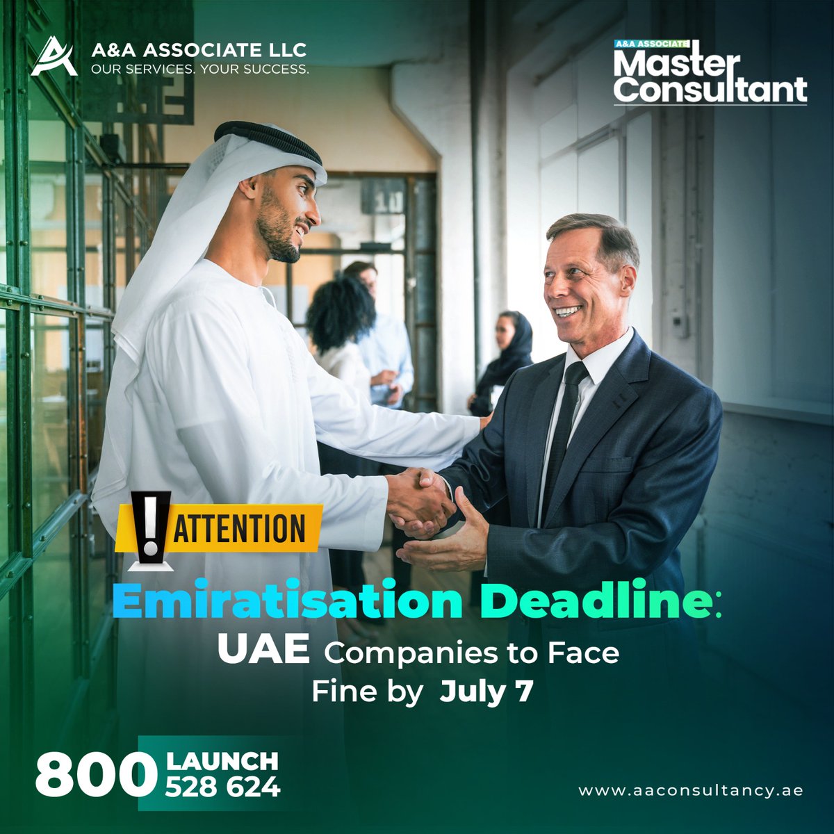 aaassociate's tweet image. Attention : UAE companies have until July 7 to meet Emiratisation deadlines, or they will face fines for each Emirati not employed.
.
.
.
.
.
#UAECompanies #EmiratisationDeadline #UAEBusinessSetup #StartYourBusinessInUAE #BusinessOpportunities #UAECompanyFormation