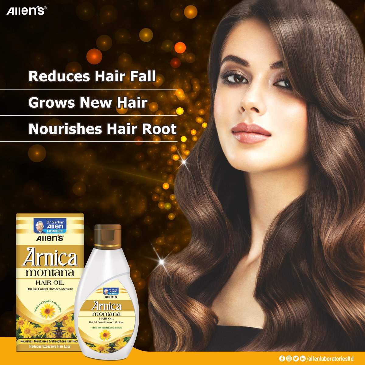 allenlablimited's tweet photo. Allen's Arnica Montana Hair Oil contains the flowering tops of Mountain Arnica and is non-sticky. Regular massage with this oil helps to keep the scalp healthy and makes the hair appear beautiful & lustrous.
Buy Now: https://t.co/uR6JLxCtyO
#ArnicaMontana #LongHair #AllenCares https://t.co/t1eYP0yd1g