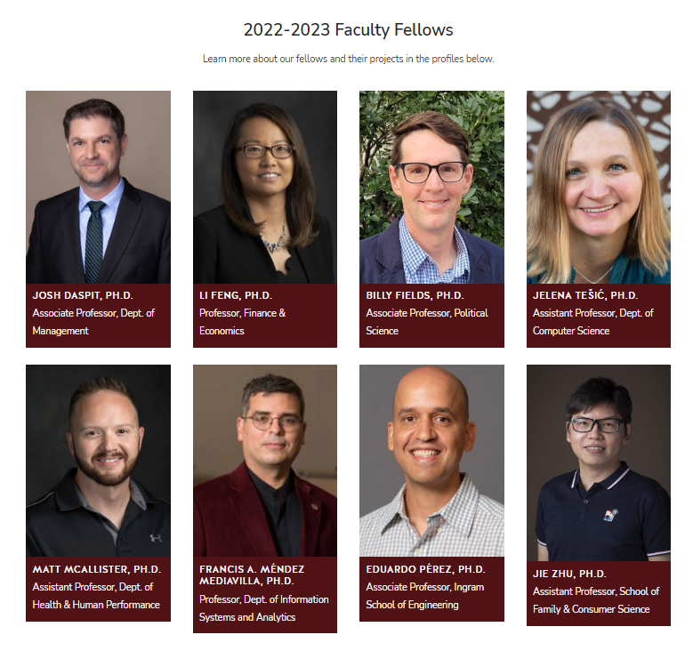 As we wrap up year one of our inaugural cohort of Faculty Fellows, we're going to take the time to highlight each one of our amazing Fellows' projects.  

You can learn about the program and all of our 2022-2023 Faculty Fellows by visiting: healthresearch.txst.edu/current-resear…