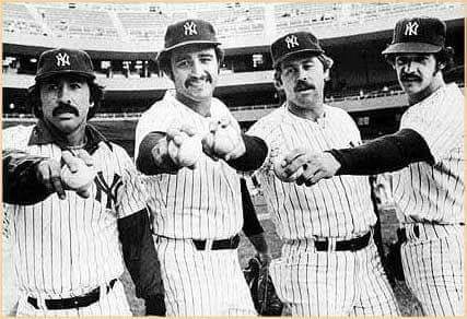 KeithFCollins's tweet photo. 1977 - Ed Figueroa, Mike Torrez, Catfish Hunter and Ron Guidry.
#Yankees #RepBX https://t.co/XAl5XM7fSF