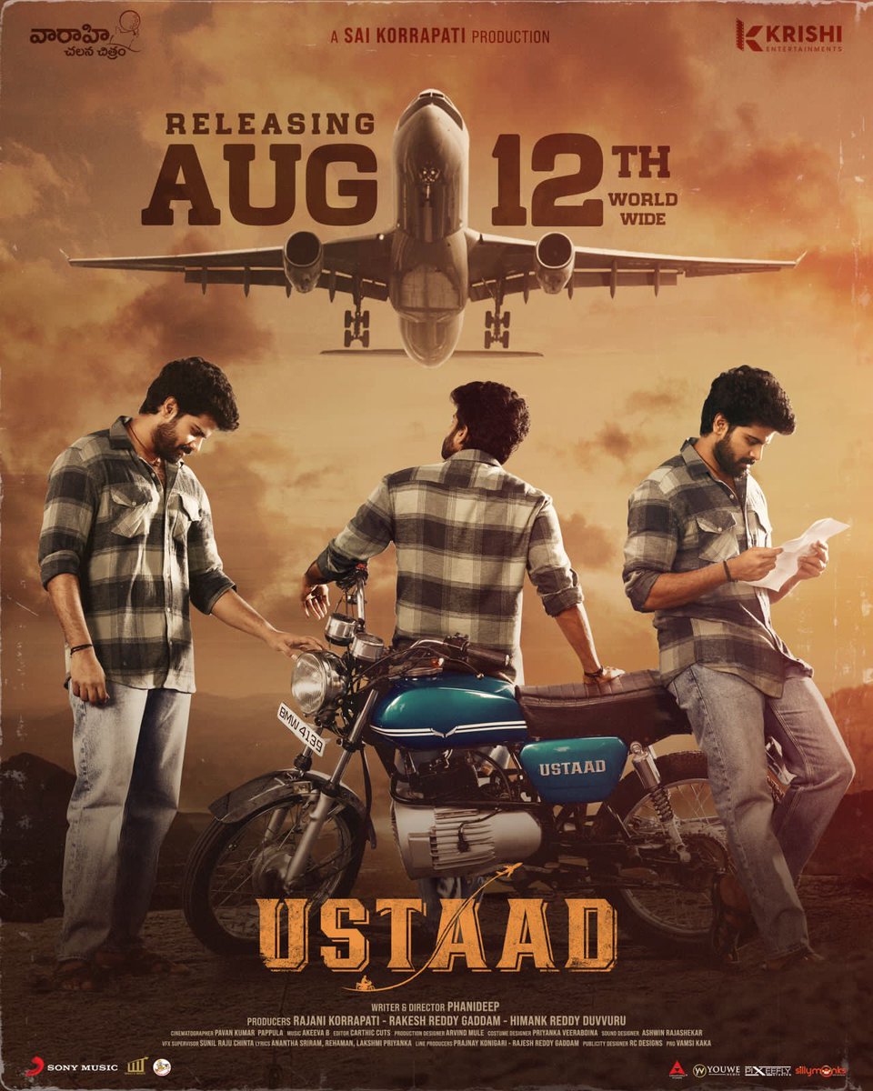 Vamsi Kaka (@vamsikaka) on Twitter photo #Ustaad Landing in Theatres on August 12th!!
Countdown Begins…
#UstaadLandsOnAug12
#UstaadRidesOn
@simhakoduri23 @kavyakalyanram <a href="/phani025/">phanideep</a> @vaaraahicc <a href="/krishient/">KRISHI Entertainments</a> <a href="/rakeshreddy1224/">Gaddam Rakesh Reddy</a> @Himankd <a href="/pavan_pappula/">pavan kumar pappula</a> <a href="/vamsikaka/">Vamsi Kaka</a> #Ustaad Landing in Theatres on August 12th!!
Countdown Begins…
#UstaadLandsOnAug12
#UstaadRidesOn
@simhakoduri23 @kavyakalyanram <a href="/phani025/">phanideep</a> @vaaraahicc <a href="/krishient/">KRISHI Entertainments</a> <a href="/rakeshreddy1224/">Gaddam Rakesh Reddy</a> @Himankd <a href="/pavan_pappula/">pavan kumar pappula</a> <a href="/vamsikaka/">Vamsi Kaka</a>