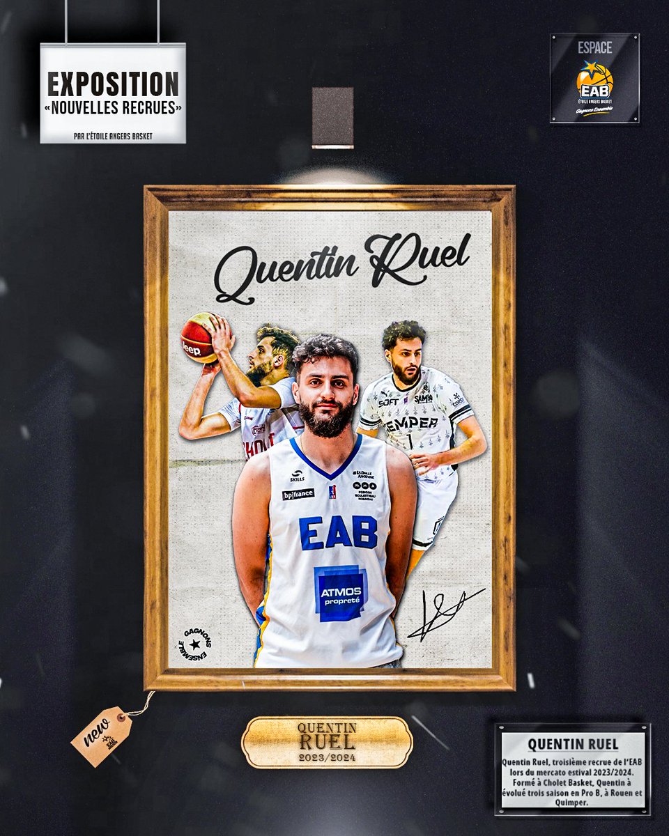 EABasket49's tweet photo. ✍️ L'Étoile Angers Basket est heureux de vous annoncer la signature de 𝗤𝘂𝗲𝗻𝘁𝗶𝗻 𝗥𝘂𝗲𝗹 !

🔙 Formé à Cholet, l'ailier a connu la Pro B lors de trois saisons, dans un premier à Rouen, puis à Quimper !

Bienvenue Quentin ! 🤝

#GagnonsEnsemble 💫 https://t.co/U6GZvYEA05