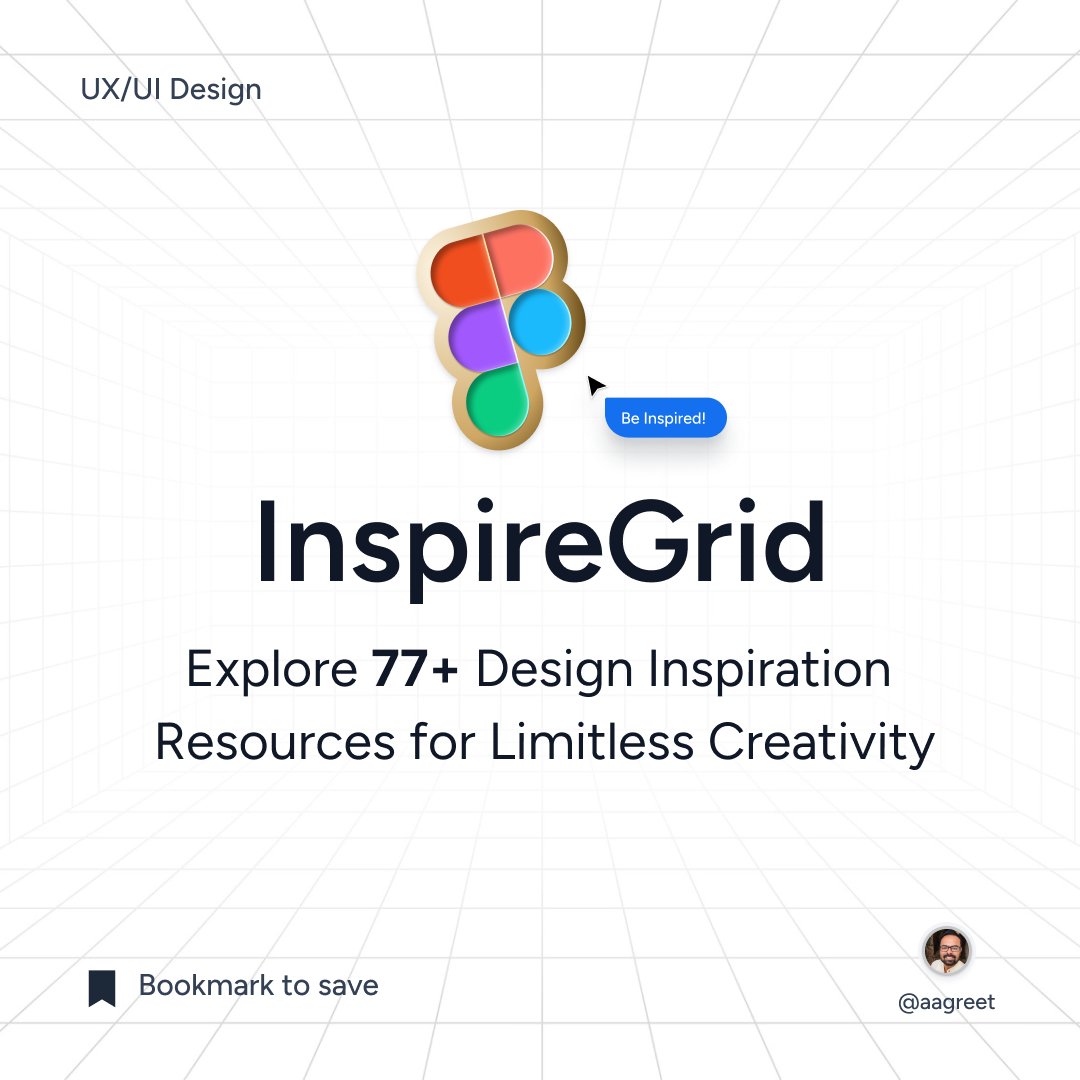 aagreet's tweet image. Introducing "InspireGrid: Endless Design Inspiration!"

I spent 7+ hours curating 77+ design inspiration resources, so you don't have to.

Save Time, Create, and Be Inspired!

To access:
1. Retweet
2. Comment "Inspire" (You must be following me)

I'll DM you.