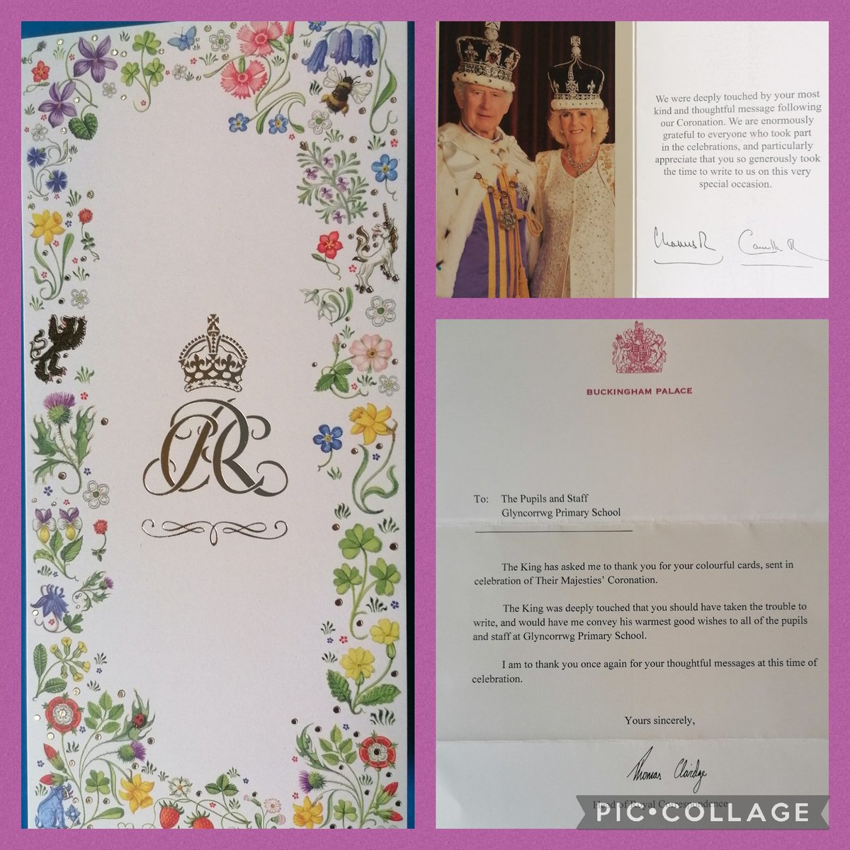 #GCRPR1 Were super excited to receive this letter and card from the King, thanking us for the cards we sent him for his Coronation 👑🇬🇧 #KingCharlesIII #kingcharlescoronation #coronation