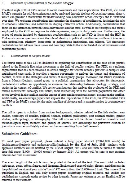 andrea novellis ( andreanovellis.bsky.social ) (@novellisandrea) on Twitter photo Glad to share the #CfP for the Partecipazione e Conflitto (Participation and Conflict) Journal Special Issue I will be editing with <a href="/velvetsecret80/">Davide Grasso</a>: "Exploring the #Kurdish movement: Dynamics Institution Building and Theoretical Perspectives"
siba-ese.unisalento.it/index.php/paco… Glad to share the #CfP for the Partecipazione e Conflitto (Participation and Conflict) Journal Special Issue I will be editing with <a href="/velvetsecret80/">Davide Grasso</a>: "Exploring the #Kurdish movement: Dynamics Institution Building and Theoretical Perspectives"
siba-ese.unisalento.it/index.php/paco…