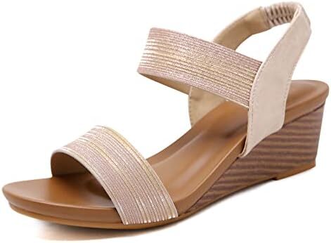 Kivors Womens Sandals Open Toe Elastic Ankle Strap Wedge Sandals for Women Comfortable Platform Shoes Dressy Summer Sandals... bit.ly/44xMYi1