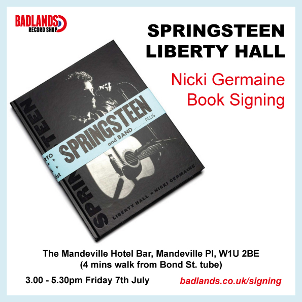 wildandinn's tweet photo. Pls Rt! 'Bruce #Springsteen : Liberty Hall' book signing in London on Friday 7 July at The Mandeville Hotel with @Nicki_Germaine 
Pre-order your book now and collect a personally signed and dedicated copy from Nicki at the @BadlandsUK event in London: https://t.co/GoKNL2a05M https://t.co/6zKn0VAzJg