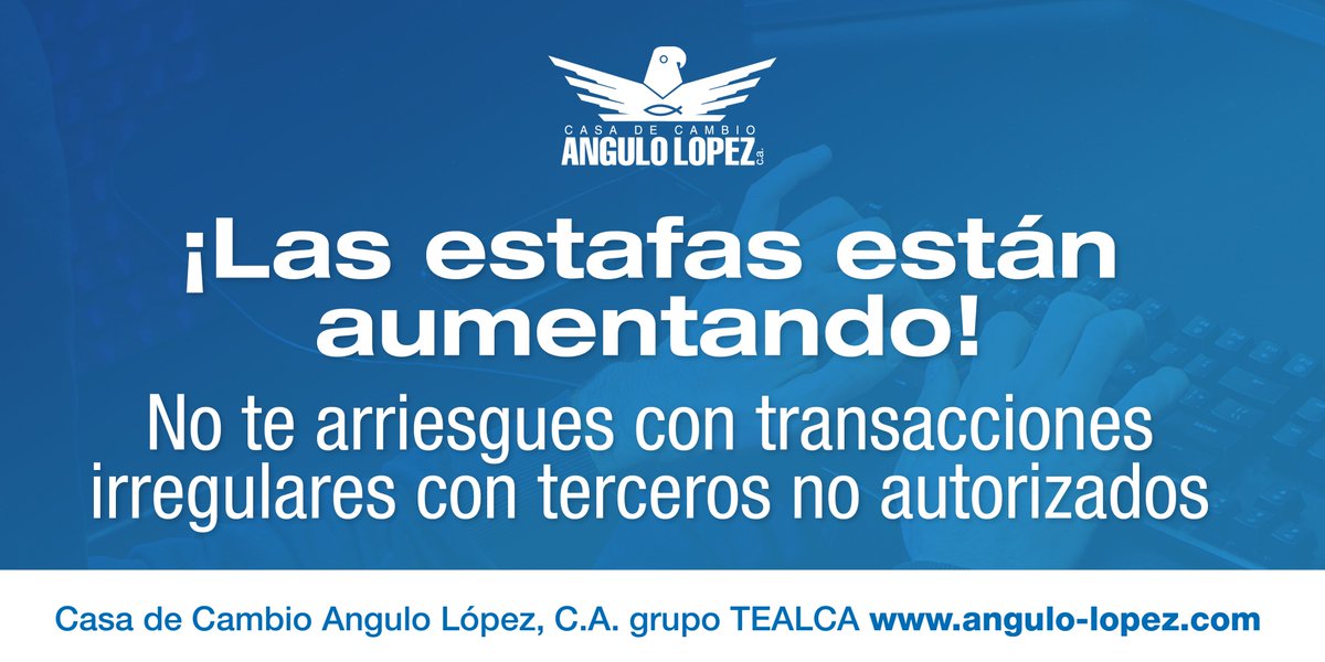 Angulo_Lopez's tweet image. Si quieres recibir el pago de tu remesa de forma segura, indícale a tu familiar que realice el envío para ser cobrado en Casa de Cambio Angulo López, bajo la modalidad de pago que más te convenga para resguardar tu seguridad y bienestar y recíbela sin demoras ni comisiones.
#6Jul