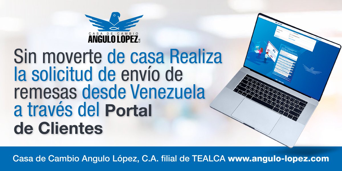 Angulo_Lopez's tweet image. Envía #remesas desde Venezuela hacia Colombia, Ecuador, España, Perú o República Dominicana; desde la comodidad de tu hogar.

Solo necesitas estar registrado en nuestro Portal de Clientes y realizar la solicitud de envío.

Más información en nuestra web, angulo-lopez.com/servicios/envi…