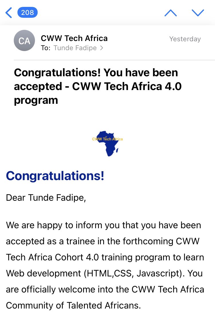 its_tuneday's tweet image. I keep pushing, I keep learning… No retreat no surrender🥹🙌🤙🎊🎉 thanks to @cwwtechafrica_ for this great opportunity of learning🙏🏼🙌
#cwwtechafrica #webdeveloper #webdevelolment #fullstackdeveloper #mern