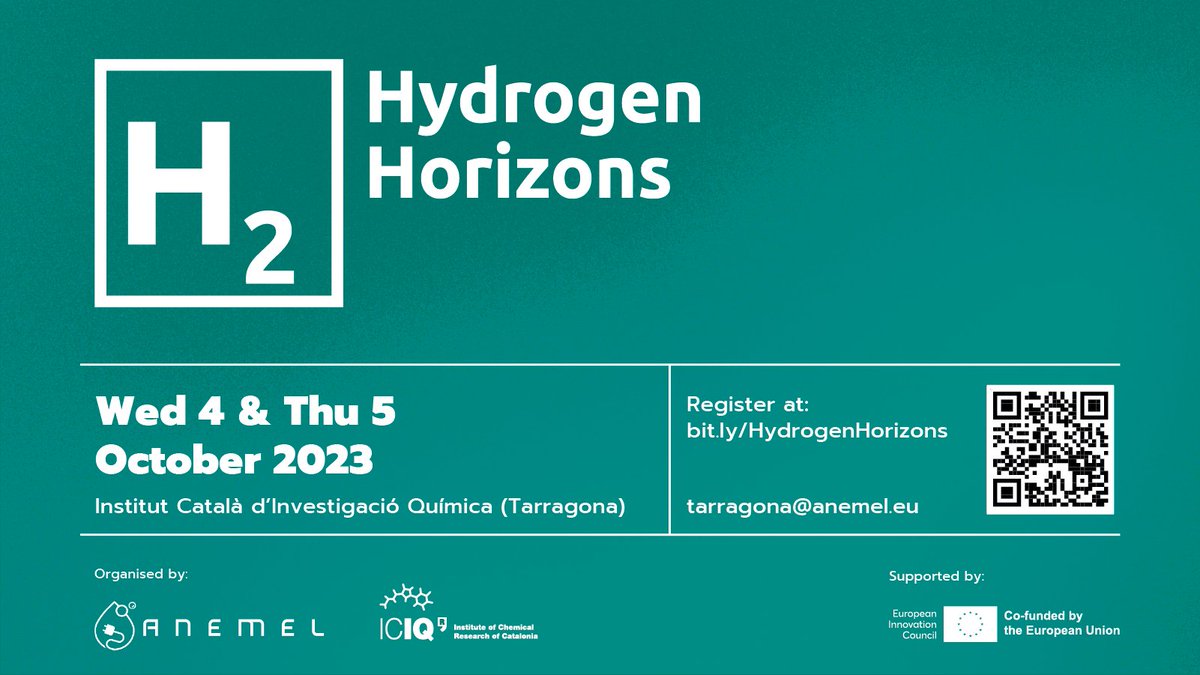 Hey hey everyone! 👋🏽 Good news: together with @ICIQchem we're organising an in-person event this October, #HydrogenHorizons. It's a great opportunity to network with other #hydrogen experts. ♻️ Check out more details and register asap here 👉🏽 anemel.eu/2023/07/03/hyd… Please RT 💖