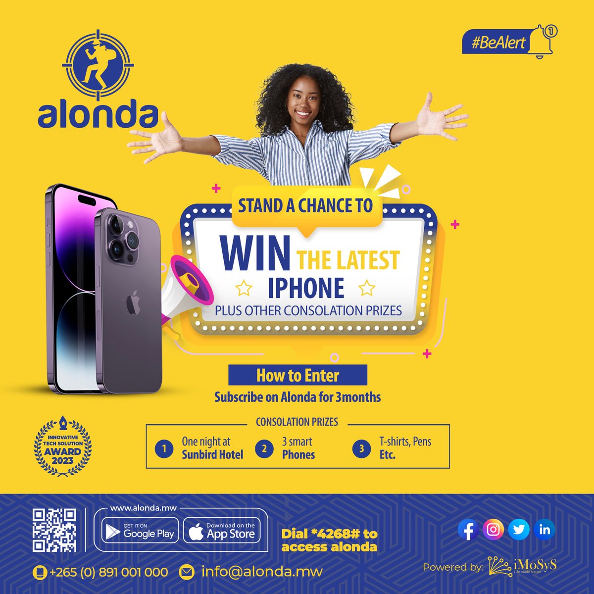 alonda_mw's tweet photo. Countdown to Win Big: Join our thrilling promotion for a chance to score the latest iPhone! Don't miss out on this exciting opportunity & consolation prizes. Competition ends this month-end
#WinIphone14 #Alonda https://t.co/GRjvhf9CWH