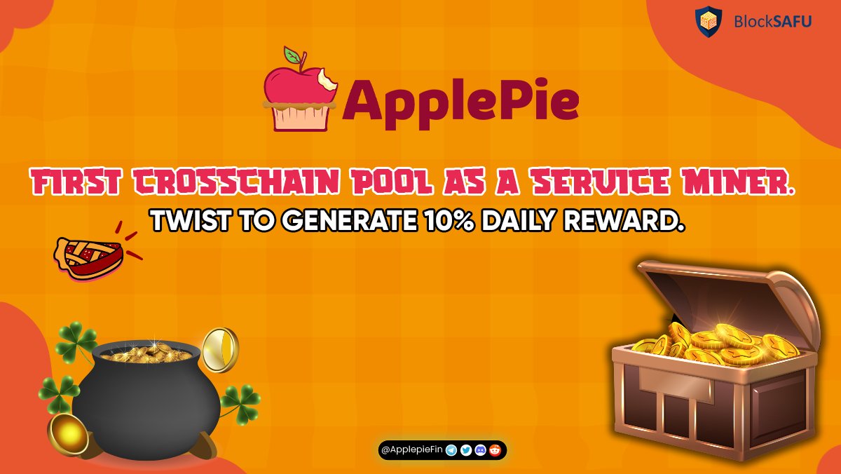 Applepiefin's tweet photo. 🍎ApplePie is a minning "Pool as a service" with cross chain utility

💰10% Daily Return

WEB: https://t.co/XwfX73JzH1

#applepie #pie #bakedbeansfork #bakedbean #BNB #BSC #busd #Binance #staking #StakingRewards https://t.co/8HkKBS7On8