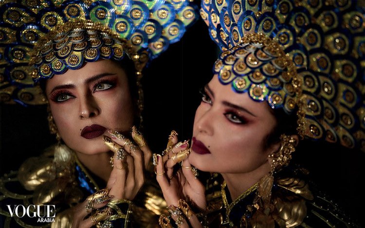 modelsdiaryy's tweet photo. rekha for vogue arabia july/august 2023 cover, styled by manish malhotra https://t.co/mQZ3dA8yWK