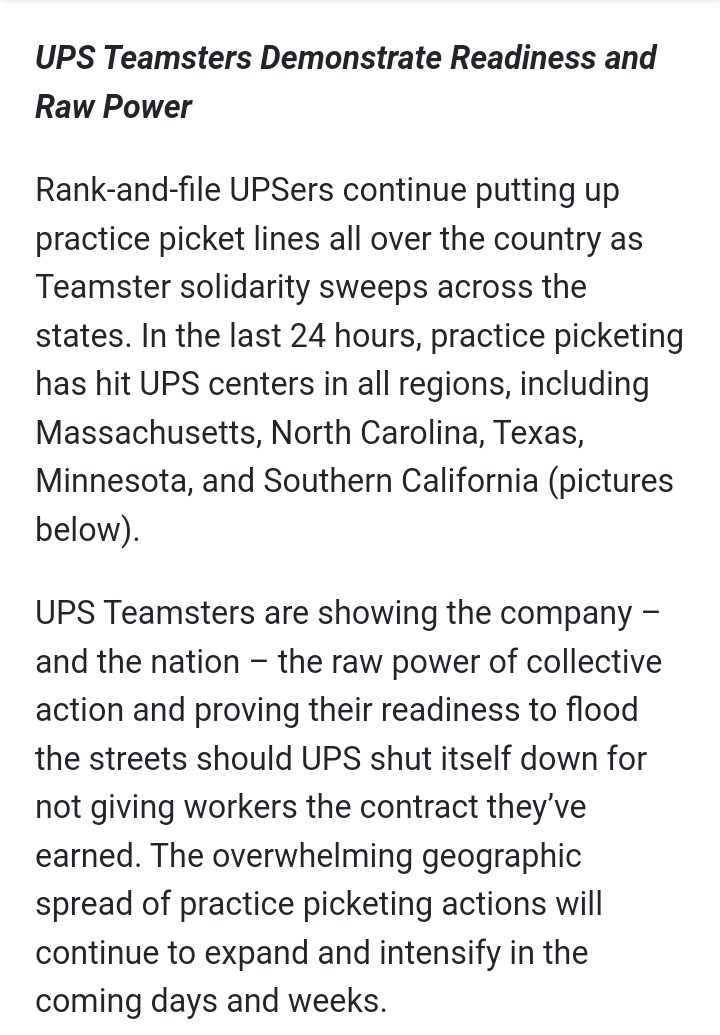 BrJoeBalkis's tweet photo. 7/1/23 #upsNegotiationsUpdate
#2023TeamstersupsContractCampaign #Teamsters #ups
sob makes excuses for its lies
& then lies some more.
https://t.co/rmexJJ52yq
#TeamstersMembers Practice picket to show #upsManagement & #TeamstersOfficers we are ready to strike if neccessary. https://t.co/7QGjQFS4Cz