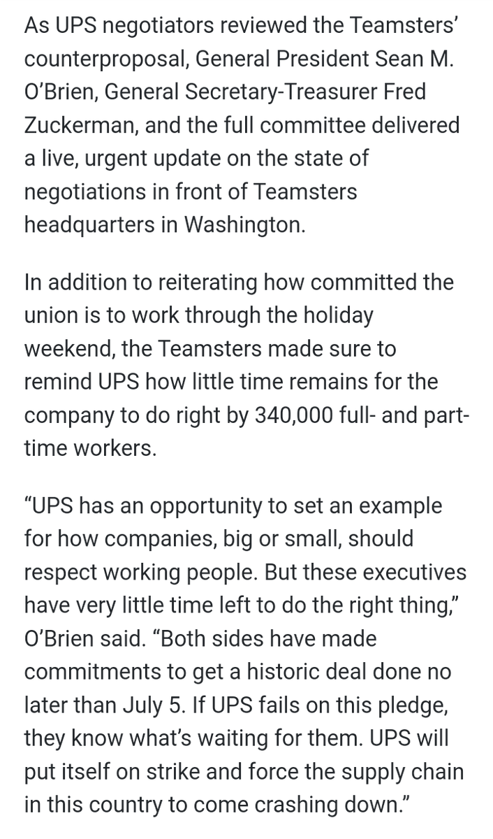 BrJoeBalkis's tweet photo. 7/1/23 #upsNegotiationsUpdate
#2023TeamstersupsContractCampaign #Teamsters #ups
sob makes excuses for its lies
& then lies some more.
https://t.co/rmexJJ52yq
#TeamstersMembers Practice picket to show #upsManagement & #TeamstersOfficers we are ready to strike if neccessary. https://t.co/7QGjQFS4Cz