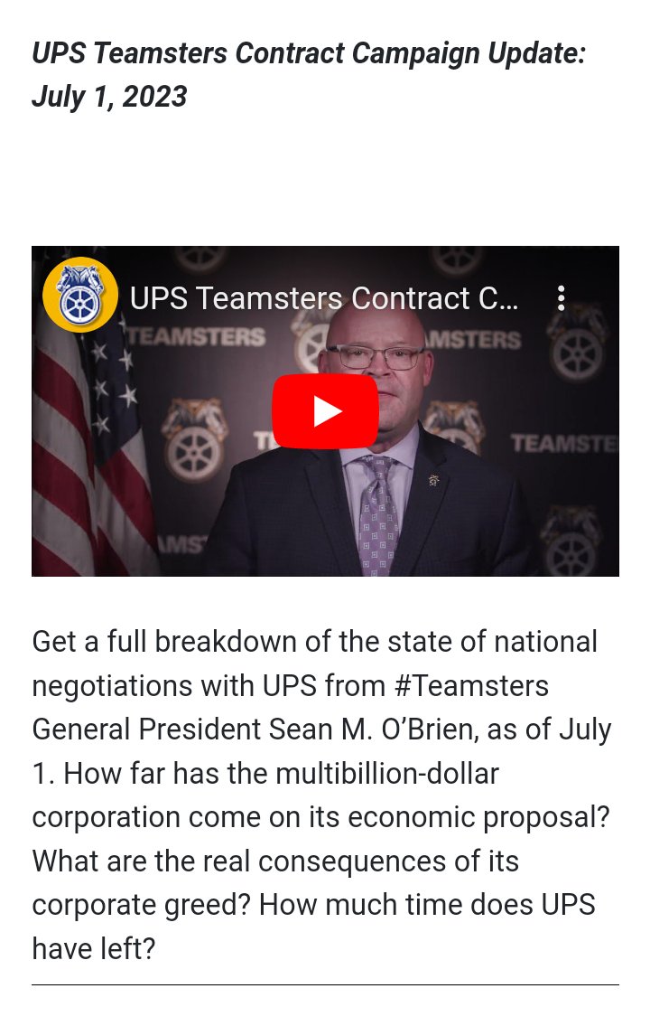 BrJoeBalkis's tweet photo. 7/1/23 #upsNegotiationsUpdate
#2023TeamstersupsContractCampaign #Teamsters #ups
sob makes excuses for its lies
& then lies some more.
https://t.co/rmexJJ52yq
#TeamstersMembers Practice picket to show #upsManagement & #TeamstersOfficers we are ready to strike if neccessary. https://t.co/7QGjQFS4Cz