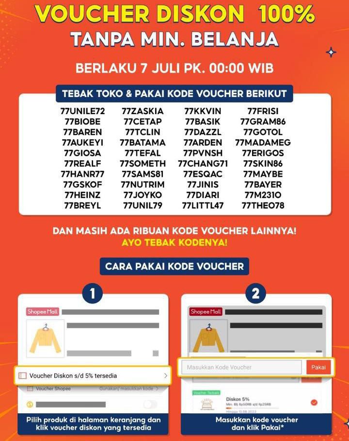 discountfess's tweet photo. 7.7 ada tebak kode-kodean lagi dong😍
Cek juga promo lainnya
↘️ https://t.co/jRaZzeUdqt https://t.co/6HznVaSOfr