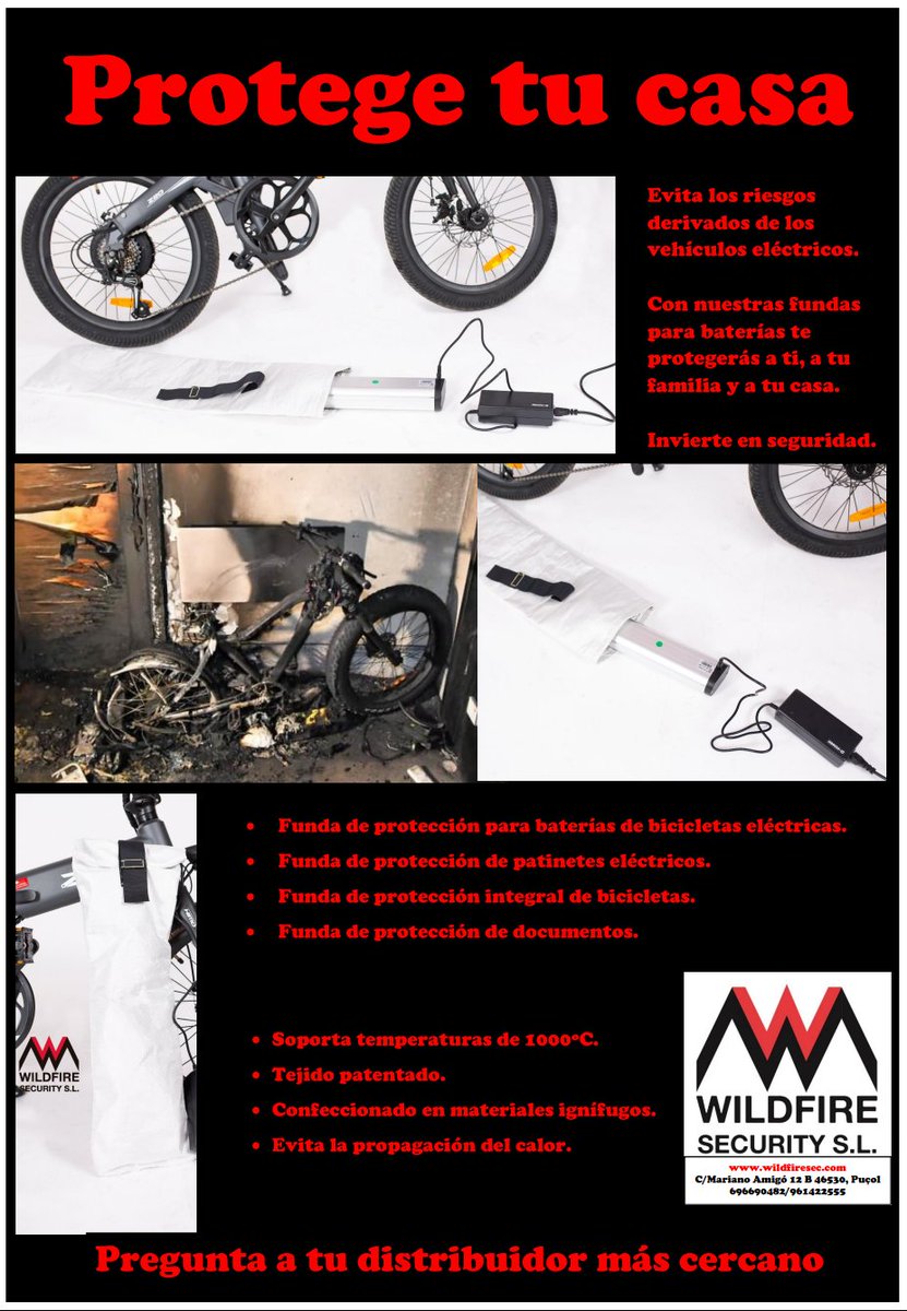 wildfiresec's tweet photo. @BombersValencia Cuando ofrecemos nuestros productos, la gente nos comenta que las bicicletas o los patinetes electrónicos no se suelen quemar. Aquí tenemos otro caso más de este tipo de peligros. https://t.co/5xkkbDxqVG