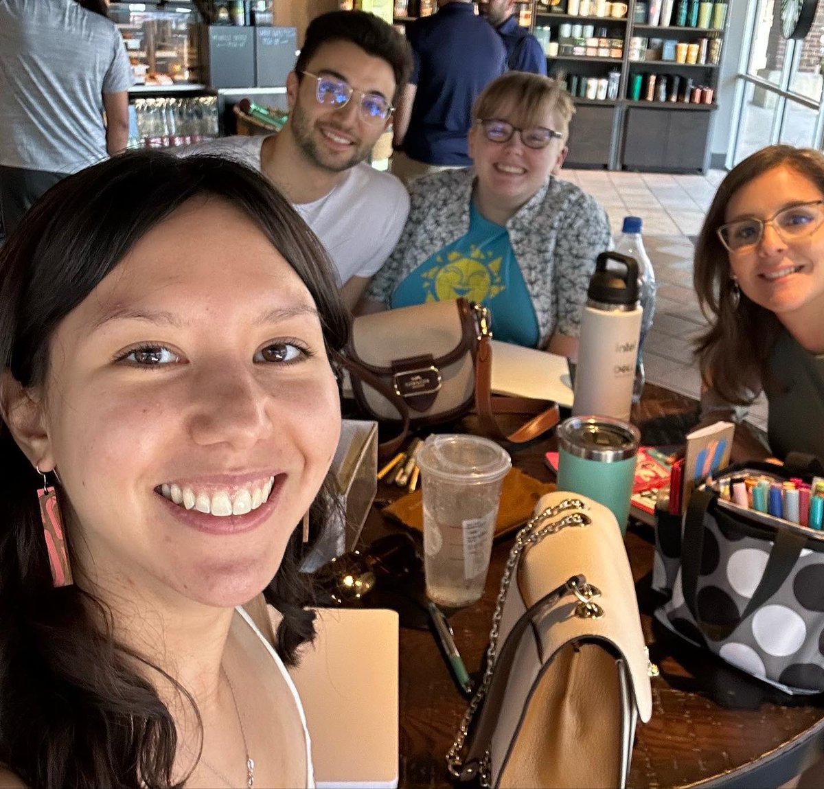 MrsReynoldsArt's tweet photo. I’ve been sketching at cafes with these awesome former students. I love how passionate they are about art and hearing all about their plans to explore and learn more… some things never change! ❤️ ✍️ 🤠 
#cisdart #sketch #sketchbook #draweveryday https://t.co/VKoqWDPlJj
