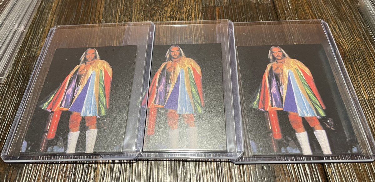 3) Package arrives a few weeks later. Unsure how to proceed, my wife nudges me to open packs until you pull a <a href="/HulkHogan/">Hulk Hogan</a> . 8 packs later, hit one. After more debate and her nudging again, open the rest and pull 3 Hogans in total.