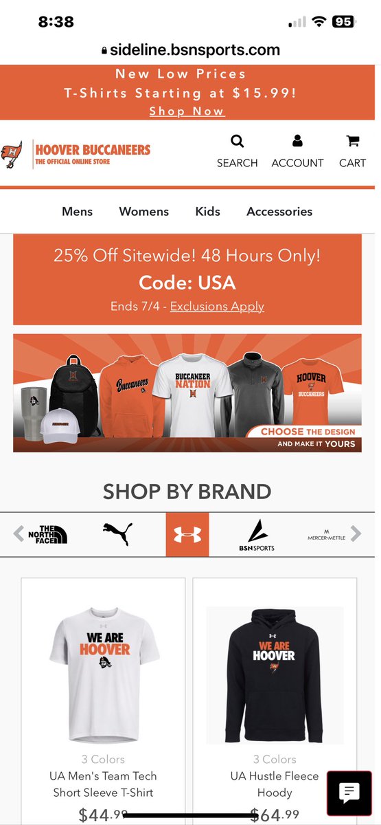 🏴‍☠️Hoover Family-No Buc Gear?! No problem! The Official Online Store has a site wide sale going on RIGHT NOW!! Get it here: sideline.bsnsports.com/schools/alabam…