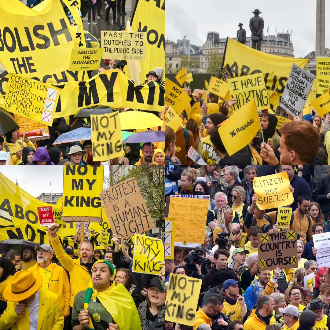Just a couple of days away from another amazing protest (Let's hope that the police don't get eggy about luggage straps this time). #NotMyKing #AbolishTheMonarchy