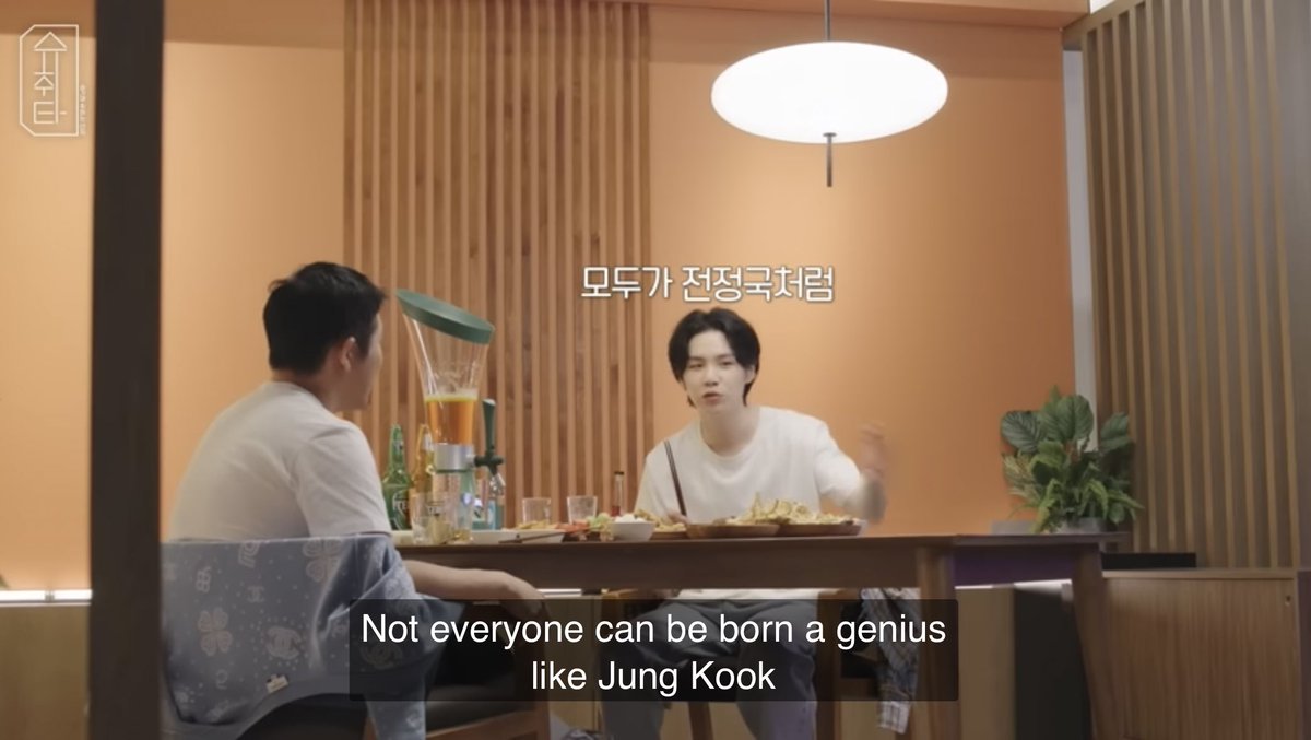 i find it so heartwarming how for yoongi the benchmark of what it means to be possess innate talent will always be jungkook