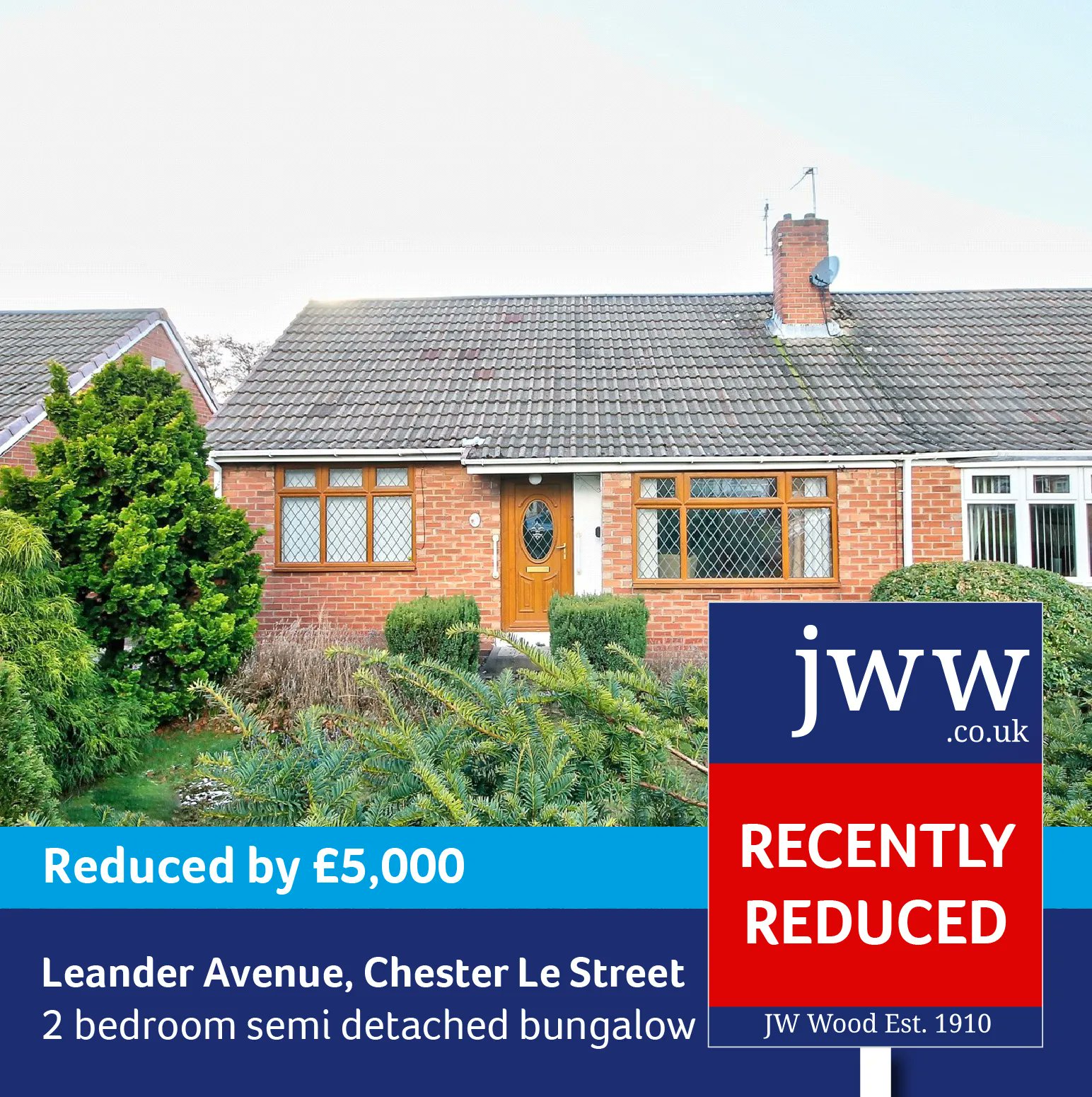 JW Wood on Twitter "2 BED BUNGALOW FOR SALE Leander Avenue, Chester Le Street. Visit https