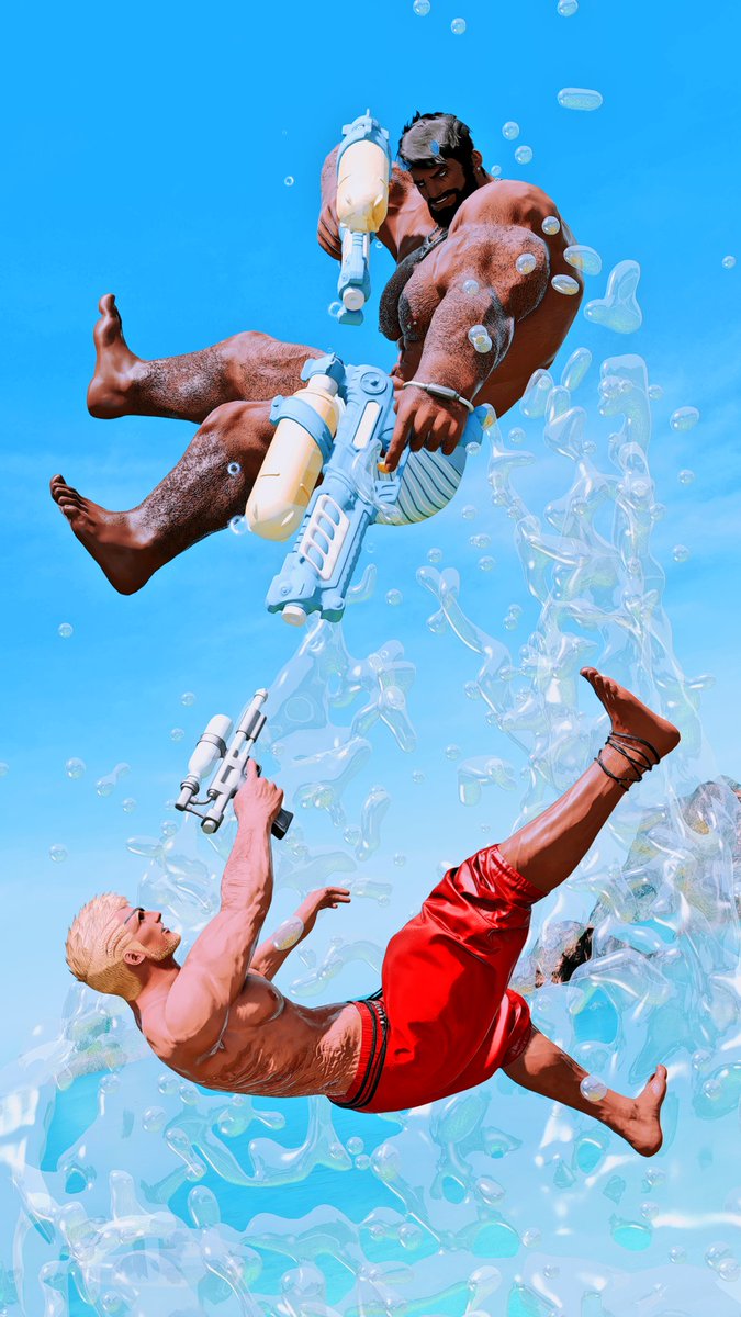 UnknownDabbler's tweet photo. It isn't summer without an intense water fight by the beach, battling against @bellerophos!

 I hope everyone is having a spectacular summer with plenty of rest and sun! And for the folks who prefer winter, hang in there, only a few more months to go!

#summer #GPOSERS https://t.co/iiilgtaH5g