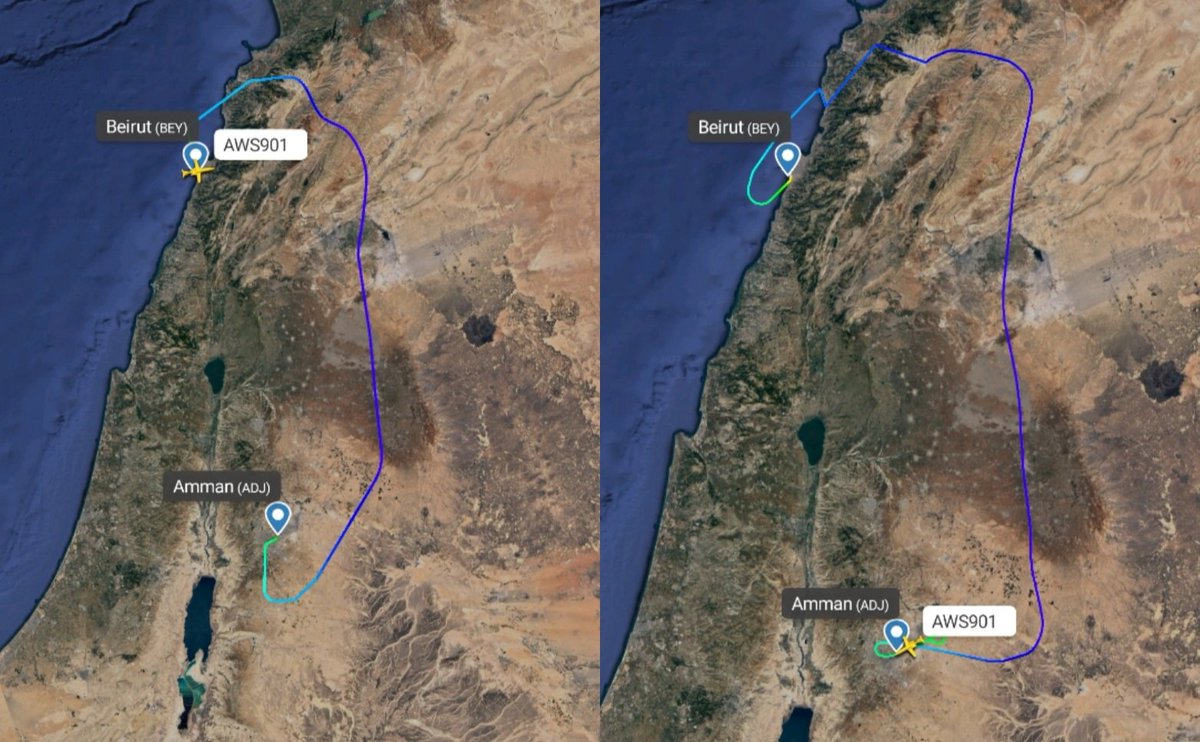 LebanonJets's tweet photo. #JYCII of ArabWings arrived from #Amman (ADJ) to #Beirut after midnight then went back after a short turnaround https://t.co/d7rSzwyzpV