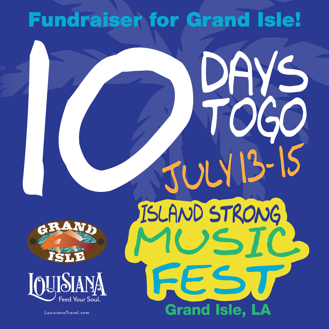 TownofGrandIsle's tweet photo. Island Strong Music Fest is only 10 days away! Join us to celebrate Grand Isle's ongoing recovery with a three-day festival. 

Enjoy music, food, craft booths, and other local vendors to support the town of Grand Isle's recovery!  

More at: https://t.co/zO9x3CCAMN https://t.co/24BezdQHnv