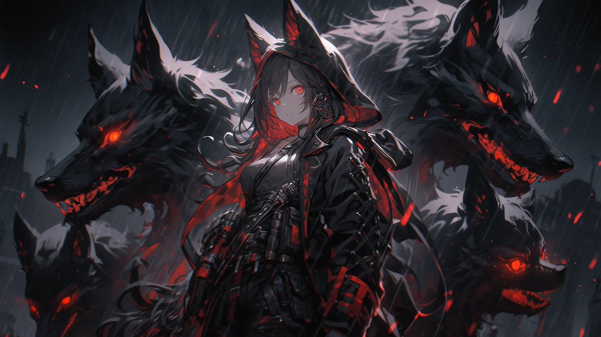 yunyalula's tweet photo. 夜の狩人　#AIArt https://t.co/gacnNTC6Rx
