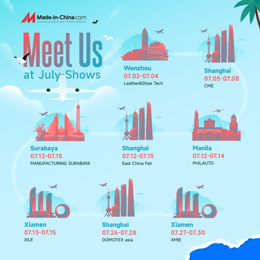 madeinchina_b2b's tweet photo. π We're thrilled to announce our participation in a series of shows and exhibitions throughout this month. Keep a lookout for upcoming event announcements and save the dates to join us!
Stay tuned as we bring you more updates and exciting news!
#JulyShows #Exhibitions https://t.co/0Waja8jU2O