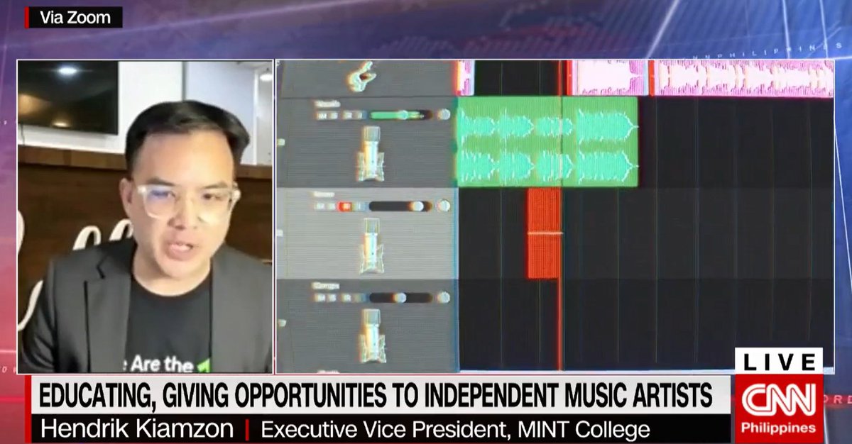 newswatchplusph's tweet photo. MINT College Executive Vice President Hendrik Kiamzon says the college collaborated with TuneCore to provide more opportunities to students pursuing their own music. https://t.co/0oTet0gkuq