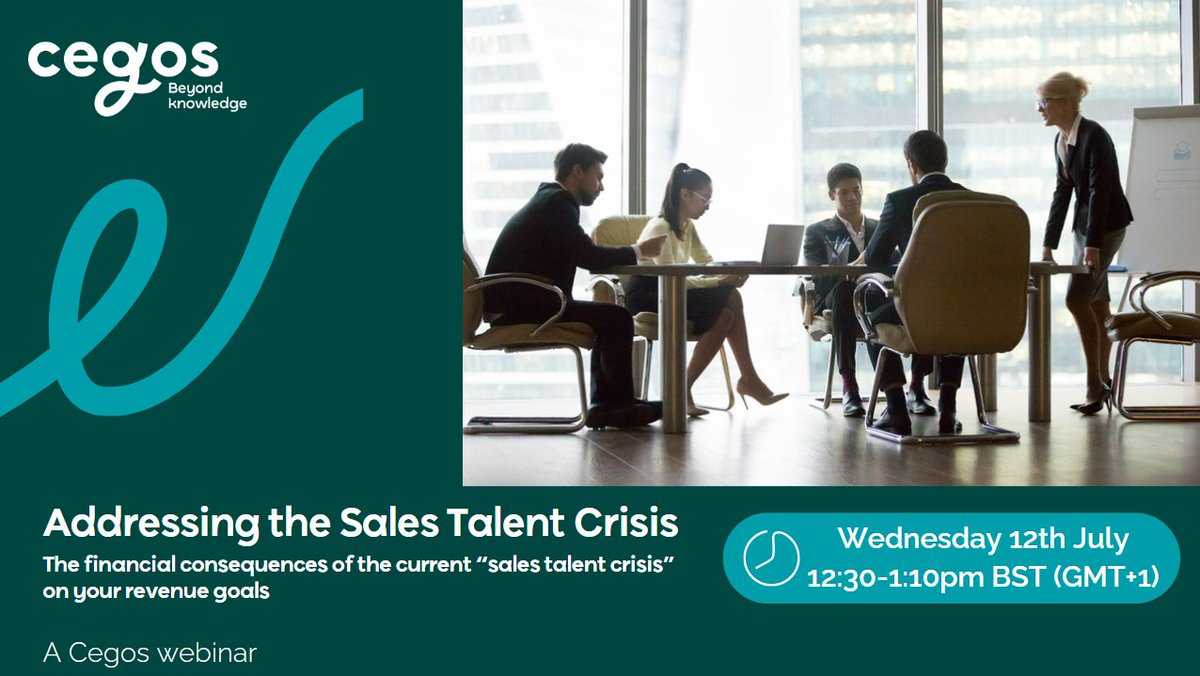 📢Addressing the Sales Talent Crisis

Join our panel of experts as we explore strategies to enhance the retention of top salespeople and minimise the costs associated with customer acquisition.

Join in the conversation: 12th July at 12:30 BST register.gotowebinar.com/register/91606…
#webinar