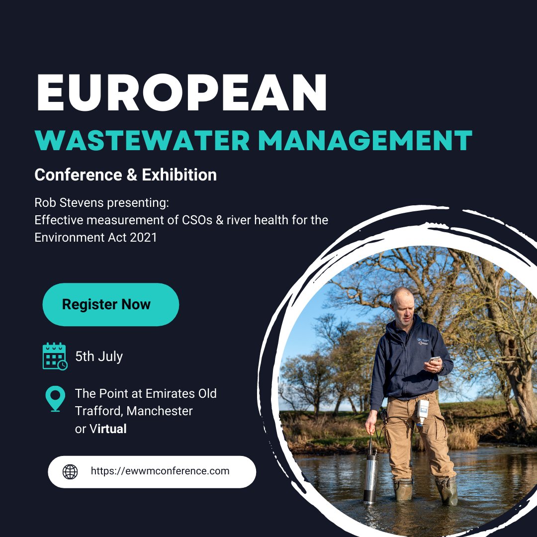 Proteus_BOD's tweet photo. Proteus' Rob Stevens will be presenting at the European #Wastewater Management Conference & Exhibition #EWWM!
💧Effective measurement of CSOs & river health for the #EnvironmentAct2021
📍The Point at Emirates Old Trafford, Manchester / Virtual
Register: https://t.co/n3AUfHae8h https://t.co/T81vvnvisC