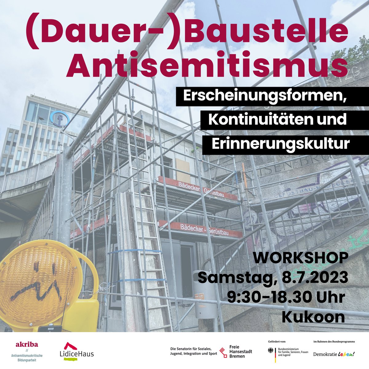 Jugendinfo Bremen (@jugendinfohb) on Twitter photo Bald wird es in #Bremen ein Mahnmal geben, das an die systematische Beraubung und die Verwertung jüdischen Eigentums während der NS-Zeit erinnern wird. Dazu bietet das Projekt <a href="/AkribaBremen/">akriba - Antisemitismuskritische Bildungsarbeit</a> einen Workshop am 8.7.2023 im <a href="/Kukoon_bremen/">Kukoon</a> an. Meldet euch an.
jugendinfo.de/articles/360964 Bald wird es in #Bremen ein Mahnmal geben, das an die systematische Beraubung und die Verwertung jüdischen Eigentums während der NS-Zeit erinnern wird. Dazu bietet das Projekt <a href="/AkribaBremen/">akriba - Antisemitismuskritische Bildungsarbeit</a> einen Workshop am 8.7.2023 im <a href="/Kukoon_bremen/">Kukoon</a> an. Meldet euch an.
jugendinfo.de/articles/360964