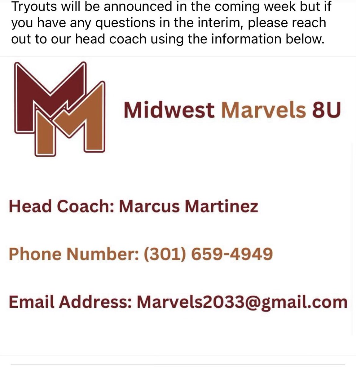 MarvelsMidwest's tweet photo. We’re expanding! As planned, we are adding an 8U Midwest Marvels team for the upcoming 2023/24 travel season.
We are a unique organization committed to developing our players for the future.
Read more about our new 8U team below
#MarvelUS https://t.co/32jU3U9UGe